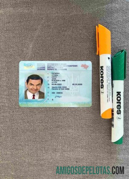 Carta de condução da Ucrânia fotolook frente amostra